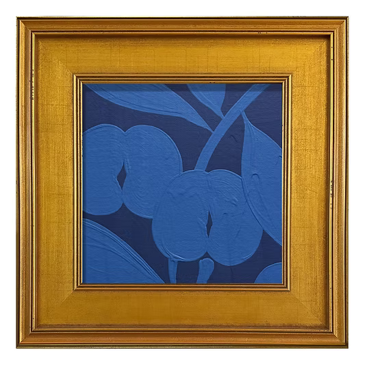 Mini Orchid Navy Cerulean Acrylic Painting