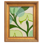 Mini Tsubasa Orchid and Allium Cream Light Green Acrylic Painting