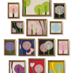 Mini Allium Pink Light Pink Acrylic Painting