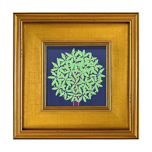 Mini Petite Allium Navy Mint Acrylic Painting