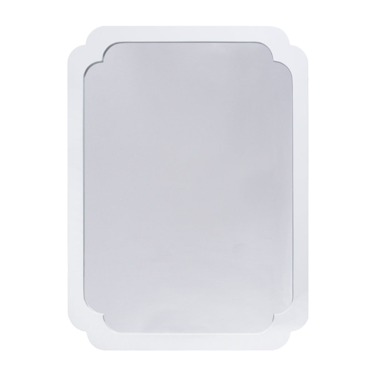 White Lacquer Pinched Corner Mirror