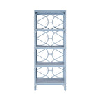 Decorative Back Etagere in Rattan Painted Light Blue