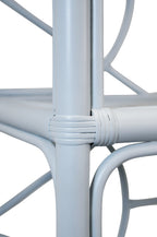 Decorative Back Etagere in Rattan Painted Light Blue