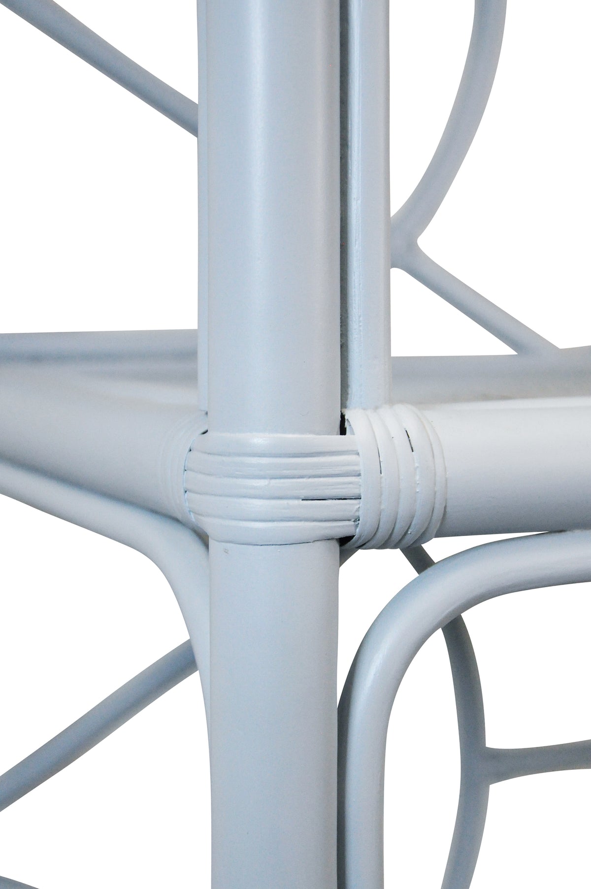 Decorative Back Etagere in Rattan Painted Light Blue