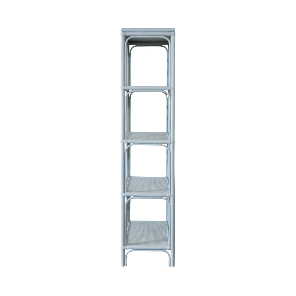 Decorative Back Etagere in Rattan Painted Light Blue