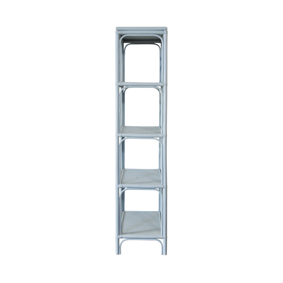 Decorative Back Etagere in Rattan Painted Light Blue
