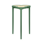 Clover Cigar Table with Reversible Lacquer and Natural Grasscloth Top in Matte Green Lacquer