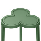Clover Cigar Table with Reversible Lacquer and Natural Grasscloth Top in Matte Green Lacquer