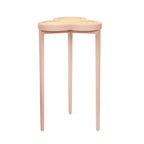 Clover Cigar Table with Reversible Lacquer and Natural Grasscloth Top in Matte Pink Lacquer