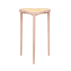 Clover Cigar Table with Reversible Lacquer and Natural Grasscloth Top in Matte Pink Lacquer