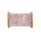 Pink Quartz Tray with Brass Handles