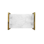 White Quartz Tray with Brass Handles