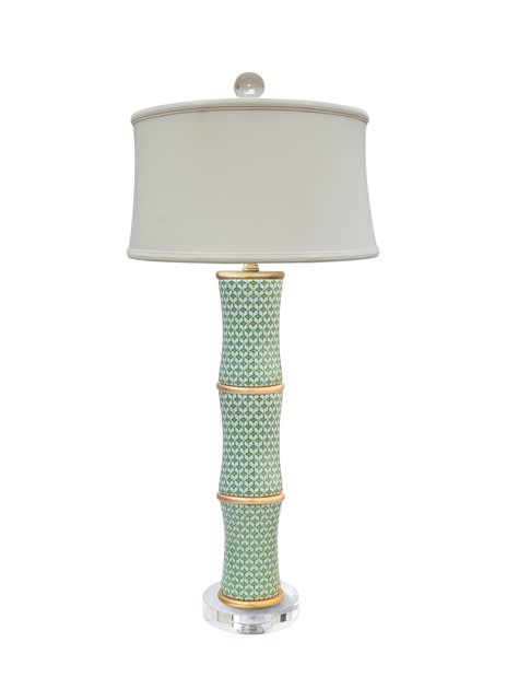 Modern Geometric Green Patterned Lamp