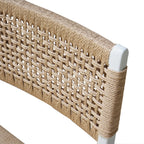 Rattan Wrapped Dining Chair in Matte White Lacquer