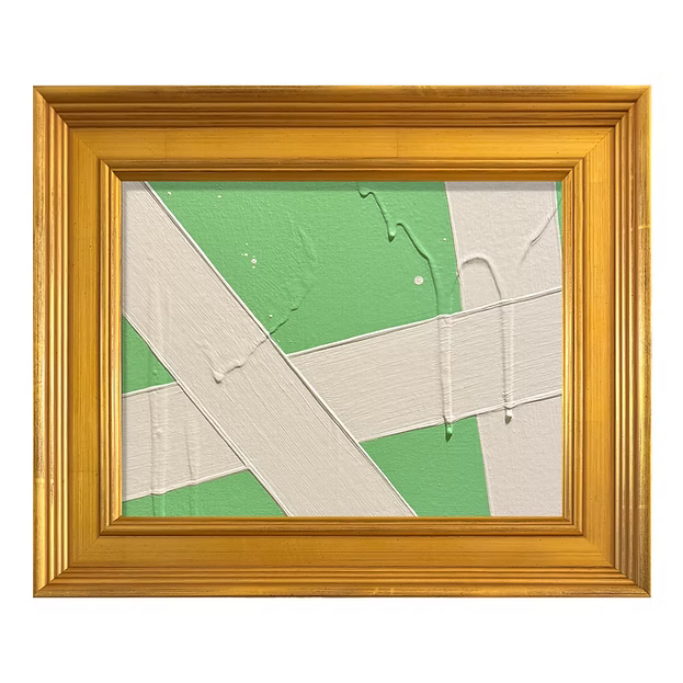 Mini Abstract Mint Cream Acrylic Painting