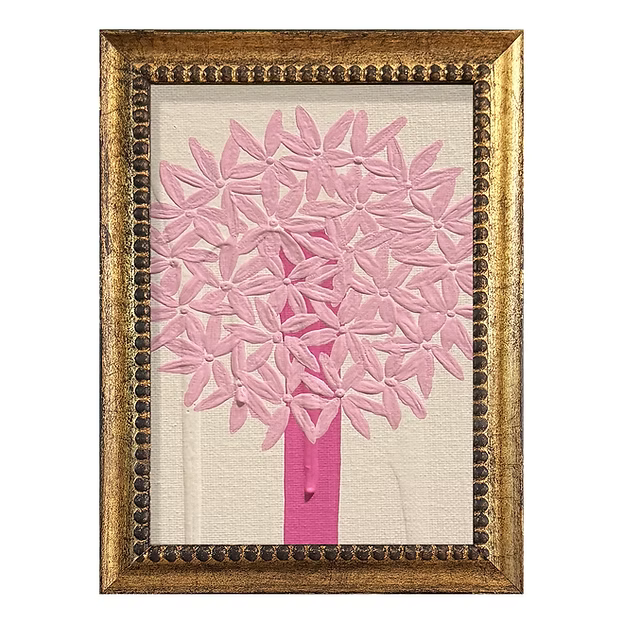Mini Allium Pink Light Pink Acrylic Painting