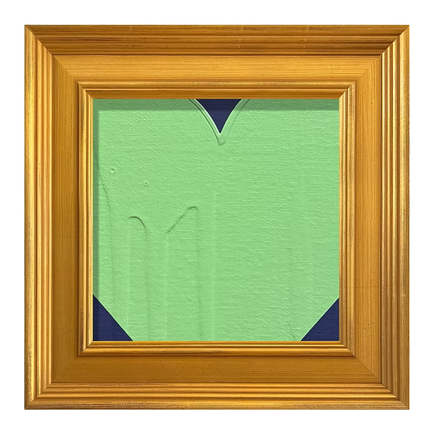 Mini Petite Heart Navy Mint Acrylic Painting