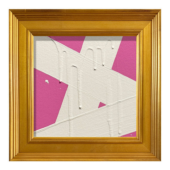 Mini Abstract Pink Cream Acrylic Painting