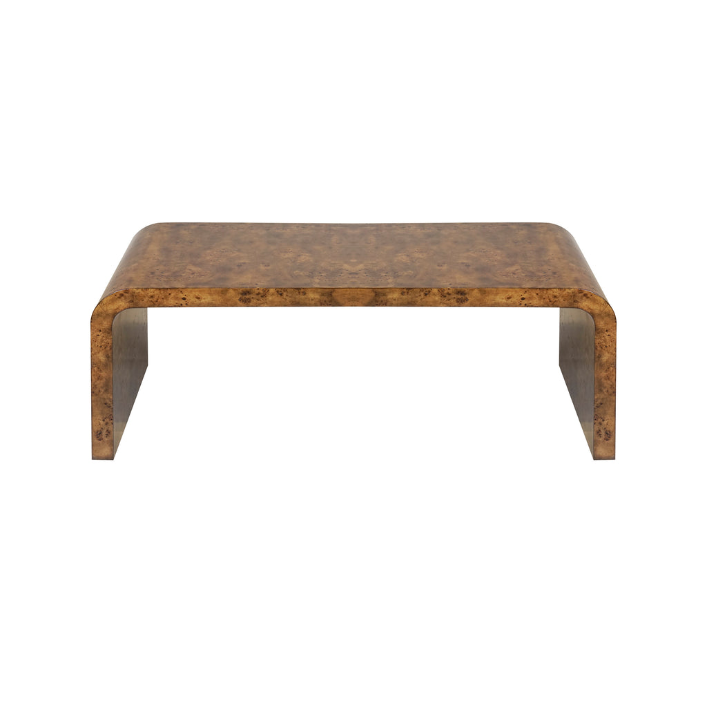 Dark Burlwood Waterfall Coffee Table