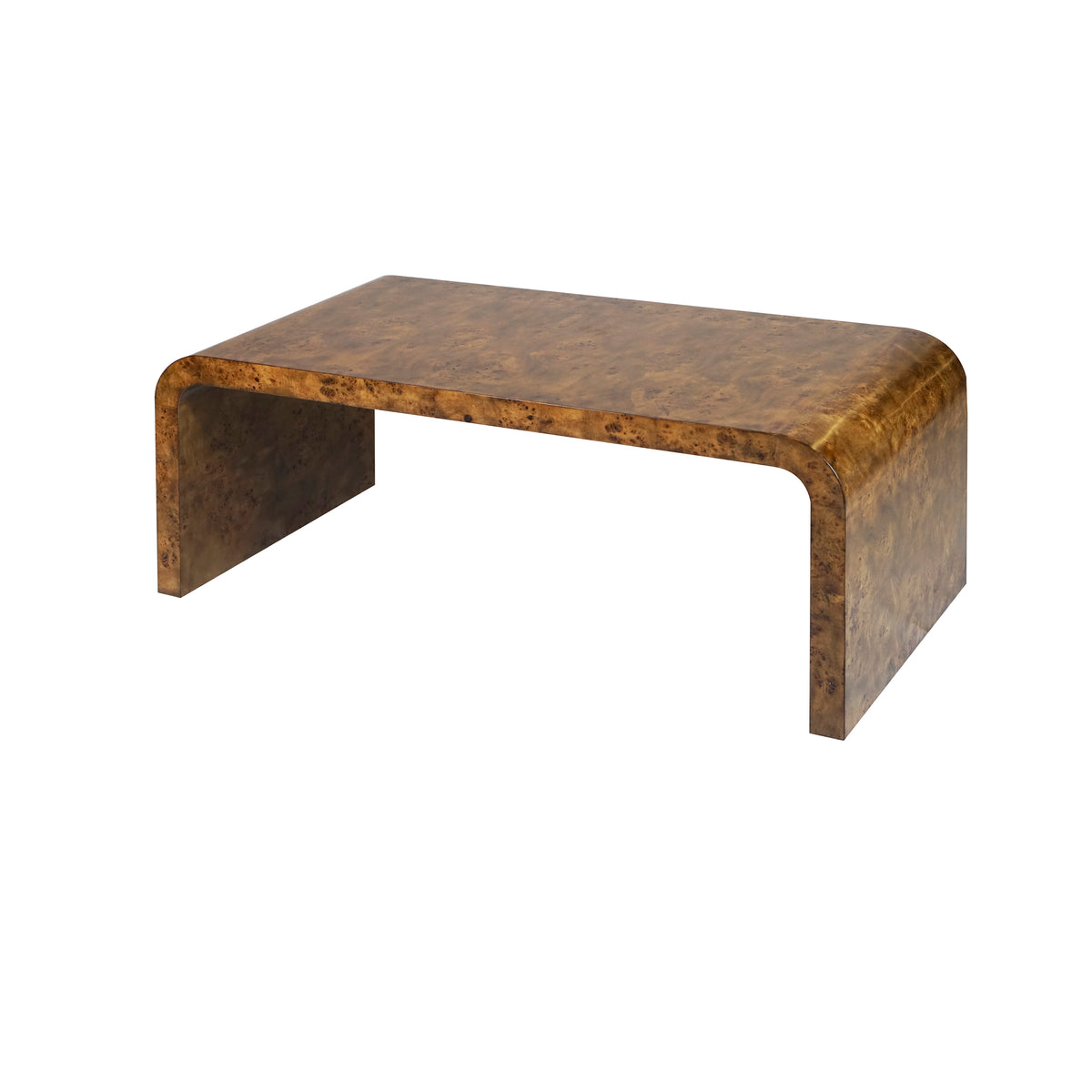 Dark Burlwood Waterfall Coffee Table
