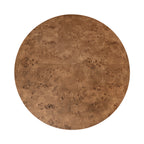 Thick Top Coffee Table with Cross Base in Dark Burl Wood