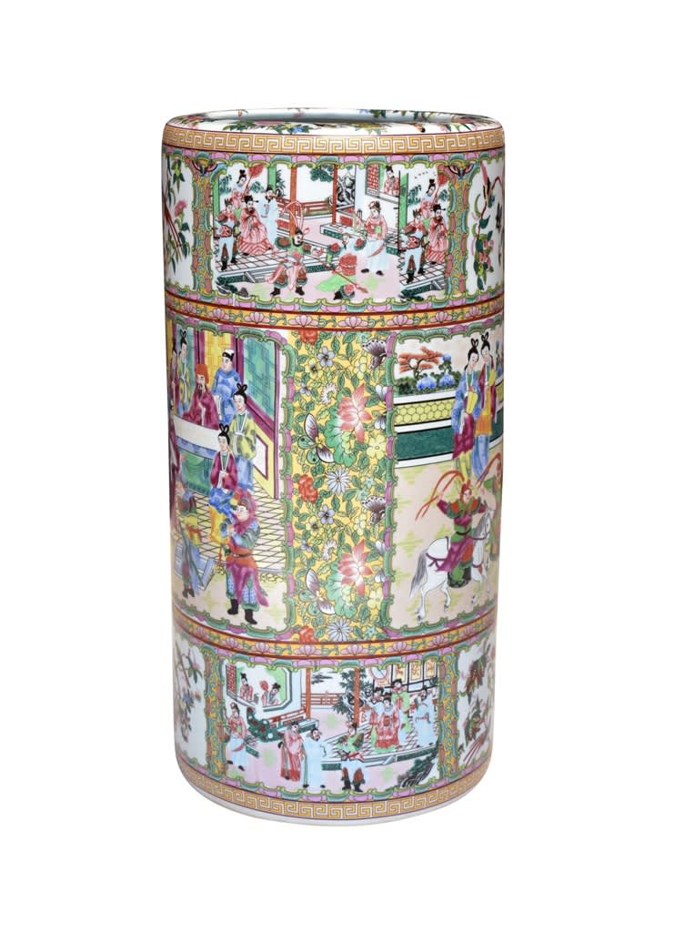 Rose Medallion Umbrella Stand 18"