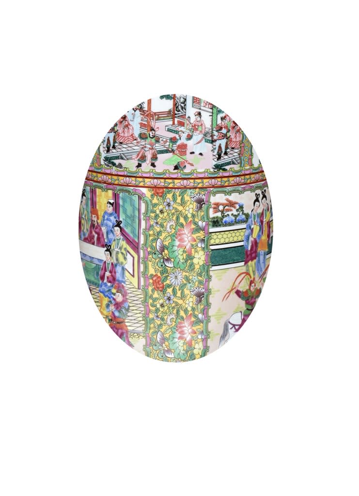 Rose Medallion Umbrella Stand 18"