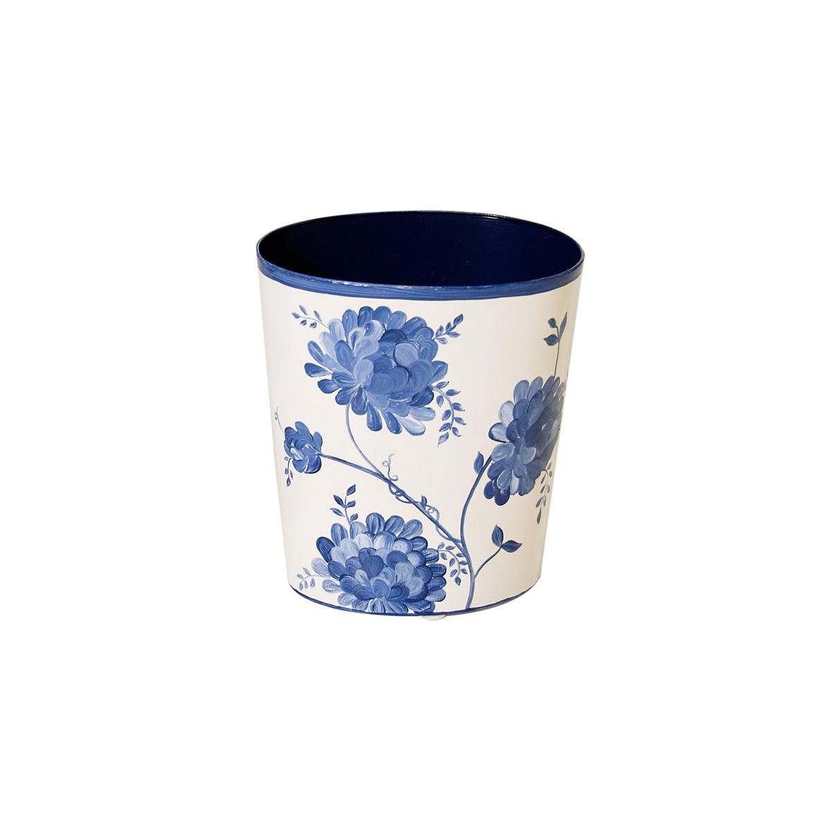 Blue and Cream Wastebasket