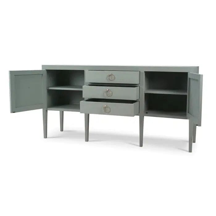 Westminster Concave Sideboard Wrapped in Pale Blue Linen