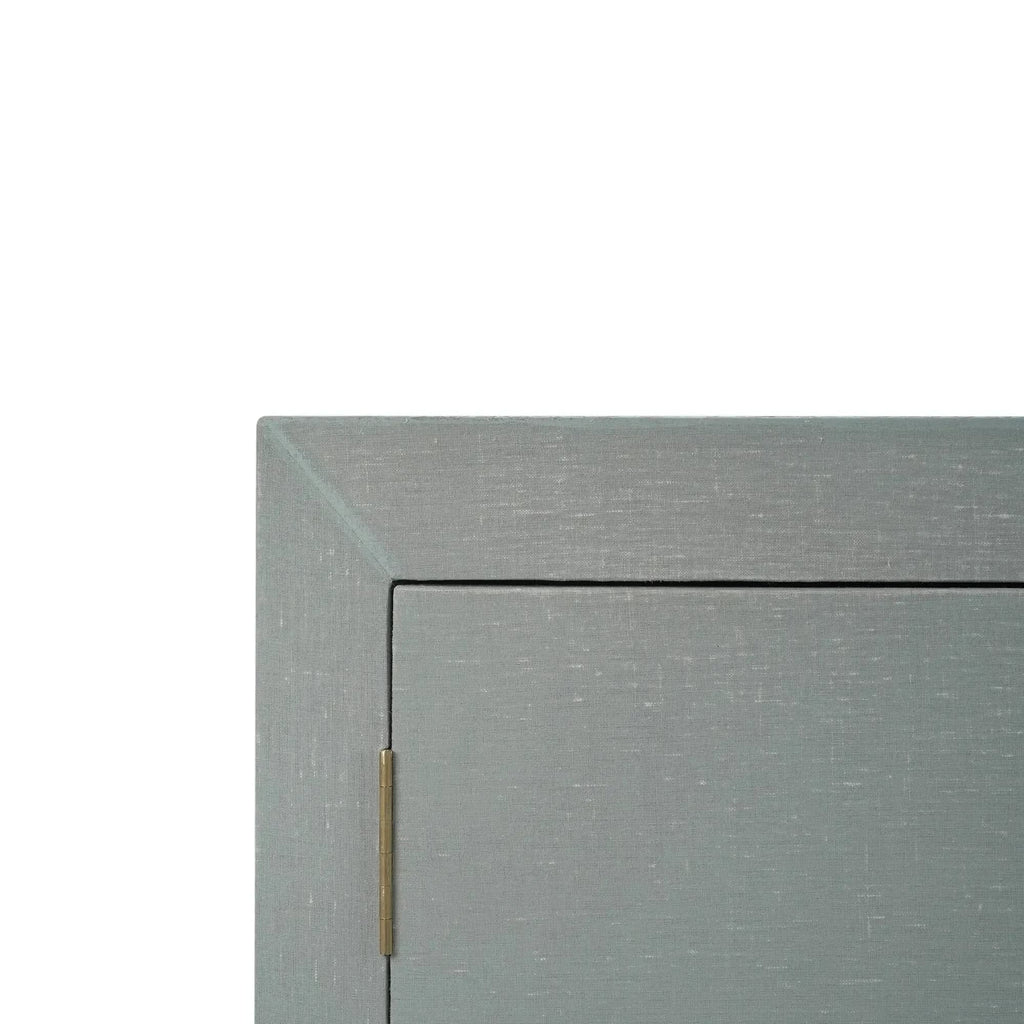 Westminster Concave Sideboard Wrapped in Pale Blue Linen