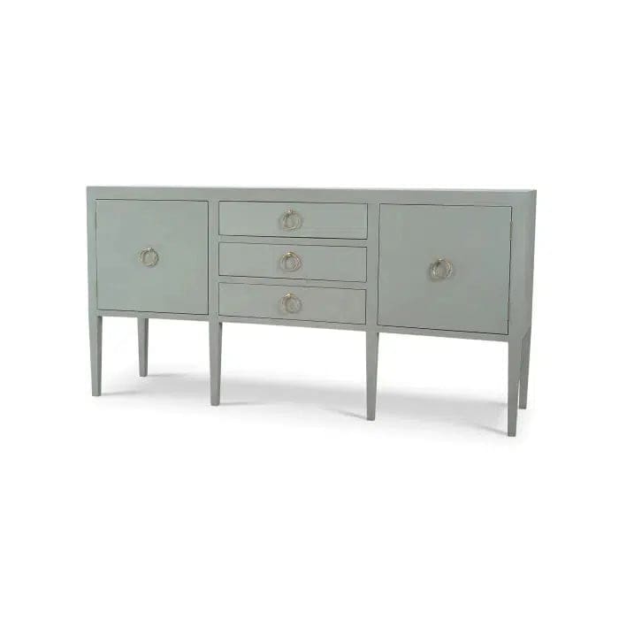 Westminster Concave Sideboard Wrapped in Pale Blue Linen - Bramble